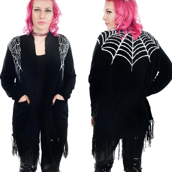 Too Fast Sweaters - SOLD, LARGE nwt too fast spider web cardigan